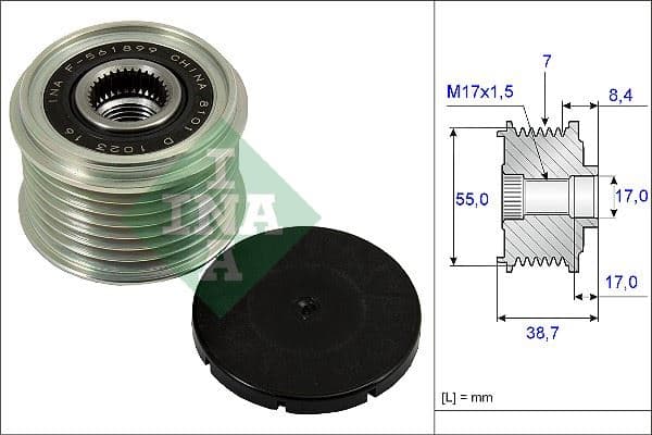 Alternatör Kasnaği Rulmanlı Nissan Navara 2.3L YS23 D23 16-> / Qashqai 1.6L HR16DE J10 6 Vites 10-13 NP300 10> Navara Pick-Up D23. D23T 15> Qashqai 10>13
