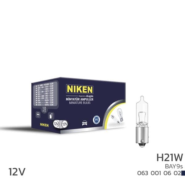 Niken H21W Minyatur Ampul BAY9S 12V 10LU
