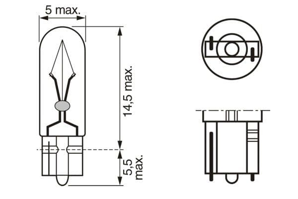 1987302931 Ampul Eco 12V 1.2W Küçük Dipsiz Gösterge Duysuz W2x4.6d