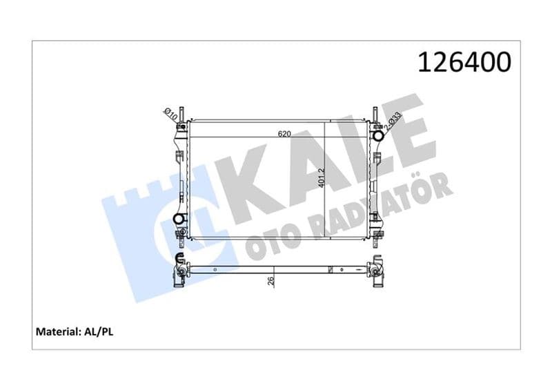 Su Radyatörü Ford Transit 01> 2.4 TDCi Klimasiz