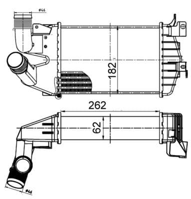 Turbo Radyatörü İntercooler Astra H-Zafira Al/pl/brz 262x181.5x62