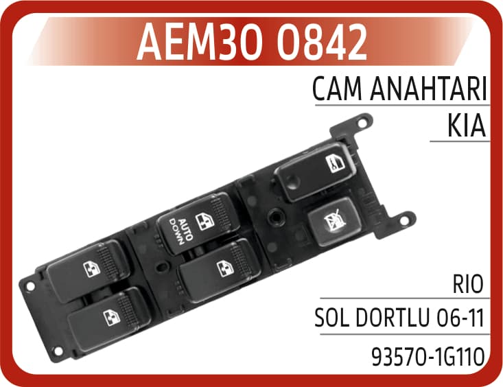 Cam Anahtarı Kia Rio Sol Dortlu 06-11