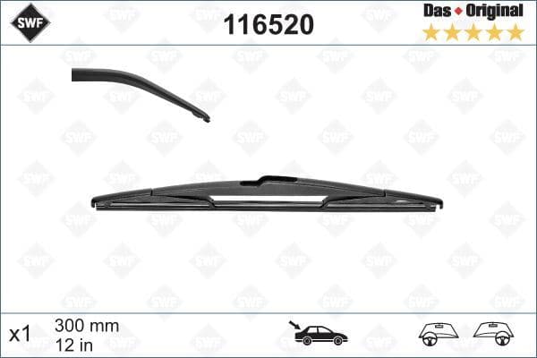 Silecek Supurgesi Arka 300mm Mercedes W245 S204 W166 Opel Corsa Fiat Punto Renault Clio