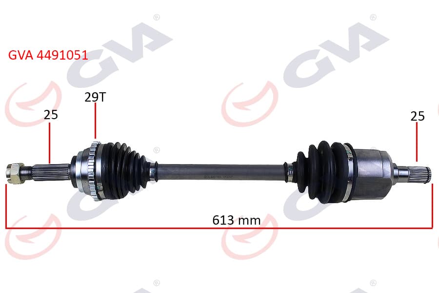 Komple Aks Sol Accent Admire 1.3-1.5D 03-06 Abs Li 29DİŞ 613mm