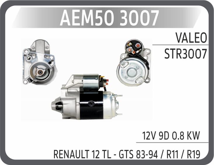 Mars Motoru STR3007 12V 9 Dis 0.8KW Valeo Tip R9-R11-GT