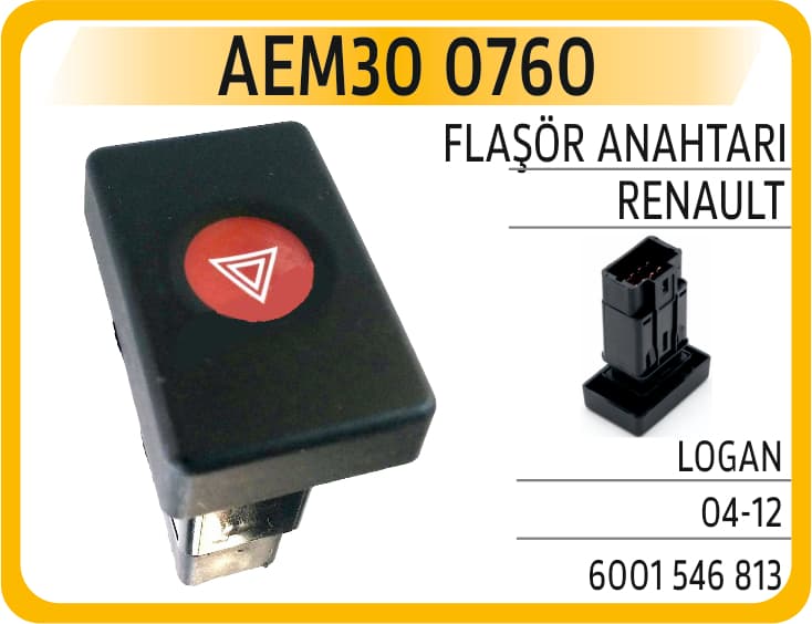 Flaşör Anahtarı Renault Logan 04-12