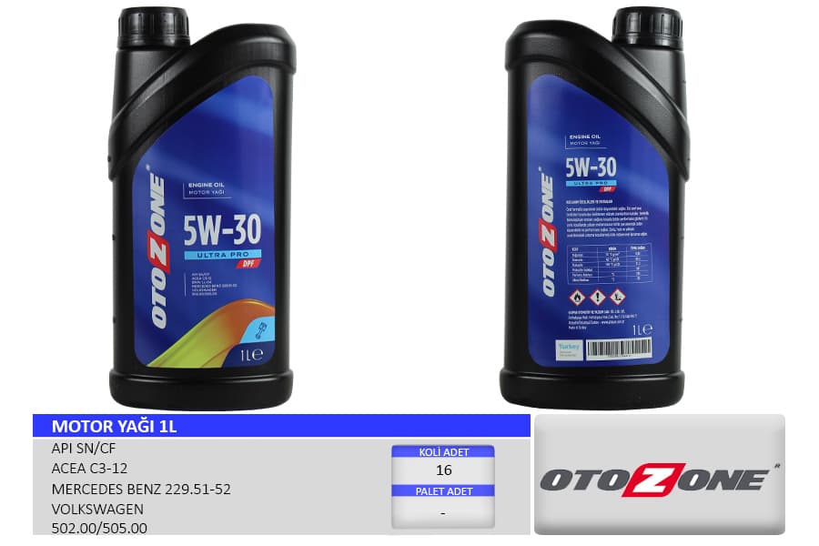 Motor Yağı 5W30 1 LT Ultra Pro Partiküllü-DPF Tam Sentetik Api SN/CF