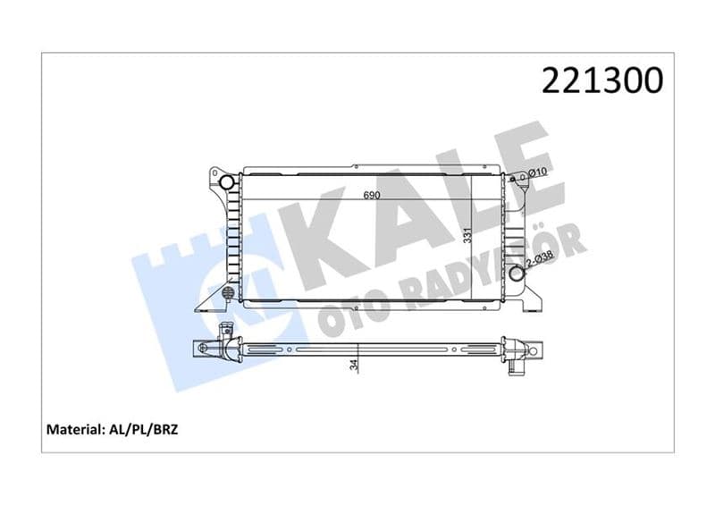 Motor Radyatörü Ac Transit Turbo T12 T15 2.5D 97>01 Manuel Uzun Tip Klimali 1 Sira Alb