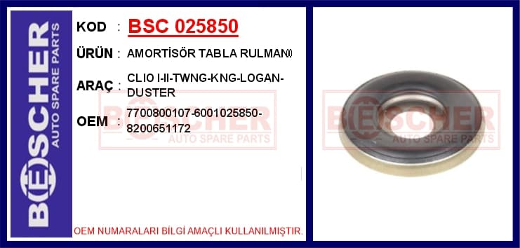 Amortisör Tabla Rulmanı Clio I-II-TWNG-KNG-Logan-Duster