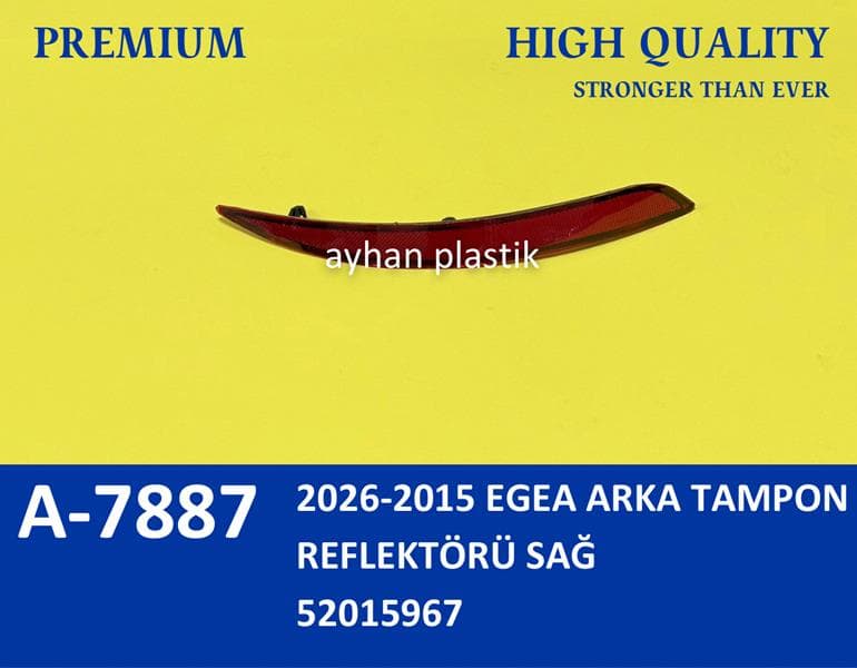 Arka Tampon Reflektörü Sağ Fiat Egea Sedan 15 >