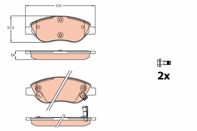 Ön Balata Fiat Egea 15> 1.4 1.5 T4 Hibrit 1.6 D K:19 MM G:151.1 MM Büyük Tip