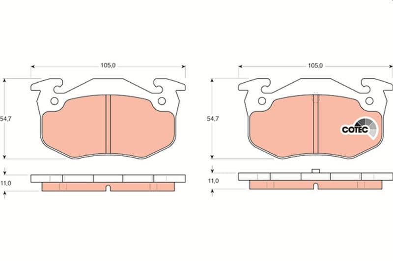 Arka Fren Balatası Peugeot P106 96>04 P205 87>98 P206 00>09 P306 97>01 P309 89>93 Citroen Saxo 96>04 Xsara 97>05 ZX 92>97 Renault R9-R19- MGN I-Clio I-II İnce Tip