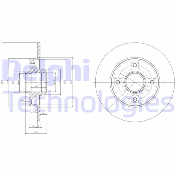 Arka Fren Aynasi Poryali-Rulmanlı Crossland-C3-C3AIRCROSS-C4-P307-P208-P207-P2008 13> 249x9x4DL Dolu-Sağutmasiz