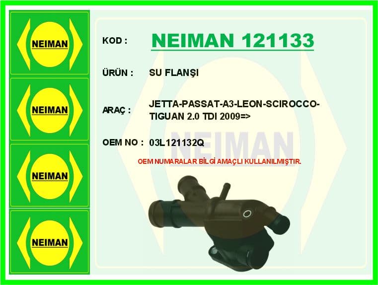 Su Flanşi Jetta-Passat-A3-Leon-Scirocco-Tiguan 2.0 TDI 2009 >