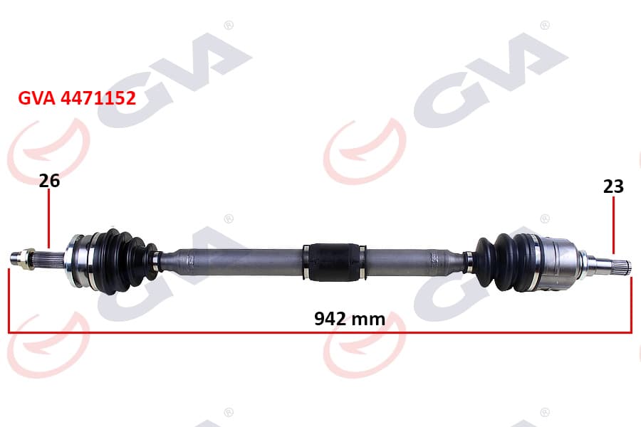 Komple Aks Sağ Toyota Auris. Corolla 1.33L 1NR-Fe NRE150 6 Vites 10-> 1.6L 1ZR-Fe ZRE151 Benzinli 07-11 26x23 Komple Boy 942mm