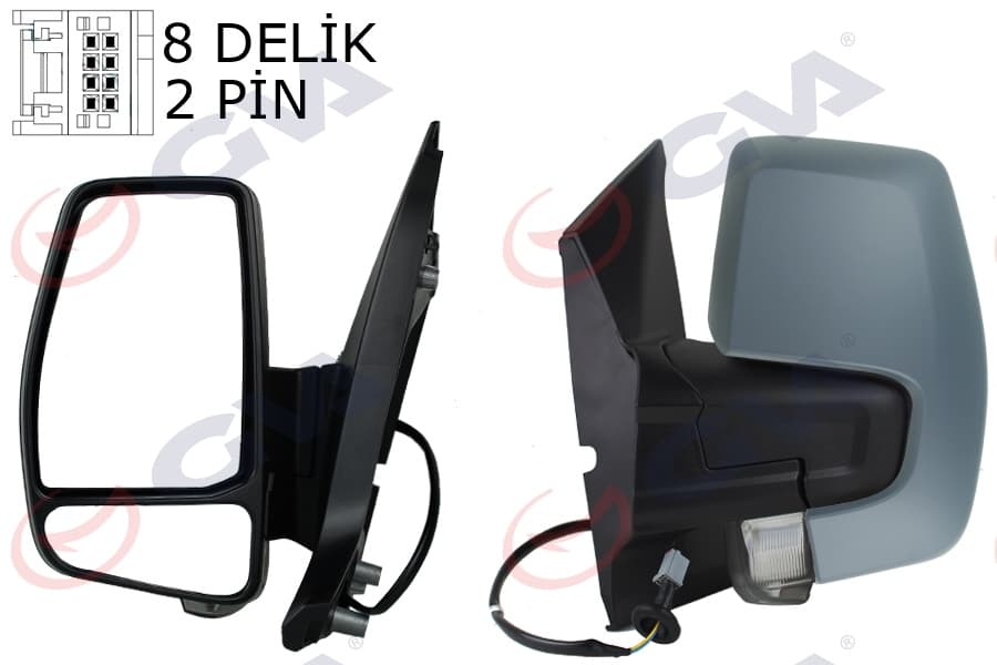 Diş Dikiz Aynasi Sol Transit Custom V362 12> 17 Mekanik Astarli Sinyalli