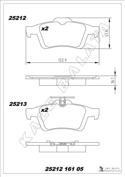 Arka Balata Focus II Cmax 03> Connect 02> Laguna III 07> Opel Vectra C 02> Signum 03> Citroen C5 08> Peugeot P508 10>18
