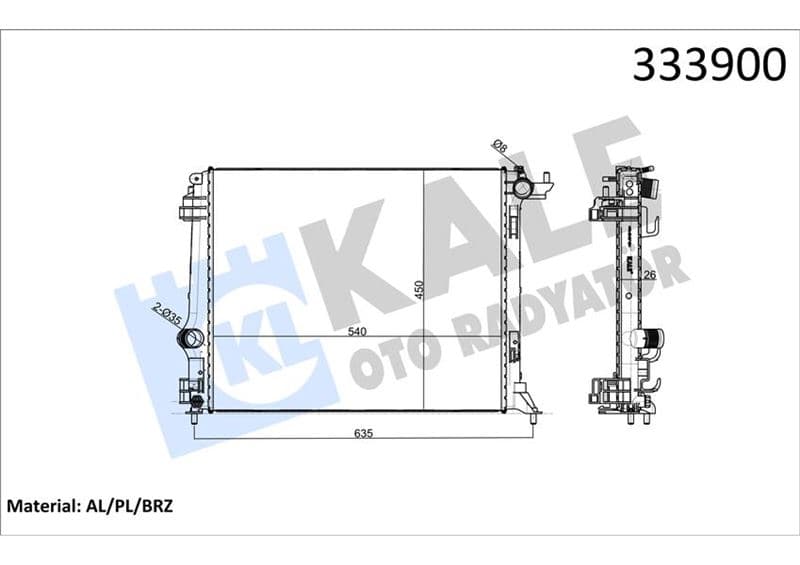 Radyatör MGN IV 1.5DCI-1.6 dCi Ac Mek. Atom. Al PL BRZ