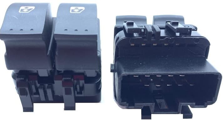 Cam Açma/kapama Çiftli Ön Sol Çiftli-Siyah Renault Megane II 02> Trafic II 06> Laguna II 01> Opel Vivaro A 06> 10 Fişli