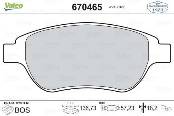 Ön Fren Balatası Peugeot P207 06> P307 00> Partner 03> Citroen Berlingo 00> C3 02> C4 04> Xsara 00> Fiat Doblo 01>