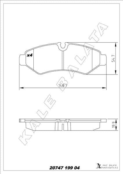 Fren Balatası Arka Mercedes Sprinter B907 B910 Tek Teker