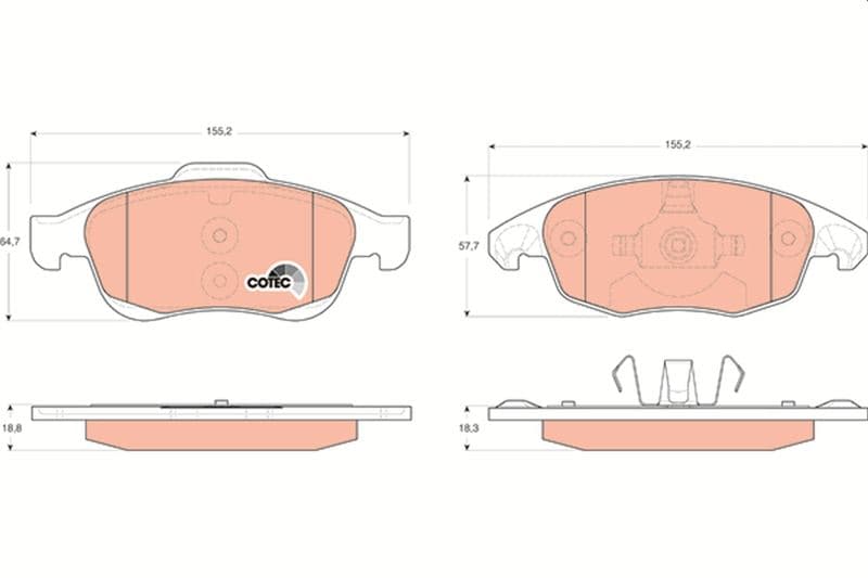 Ön Fren Balatası Peugeot Partner 08>11 P5008 09>17 Citroen Berlingo 08> C4 Picasso 06>15 DS4 11>18 D S5 15>18 283mm