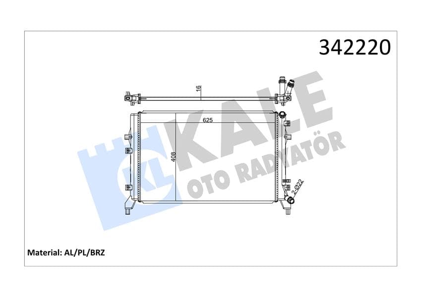 Radyatör VW Caddy III-Eos-Golf Plus-Golf V-VI-Jetta III-Jetta IV-Passat-Scirocco-Touran Al-PL-BRZ