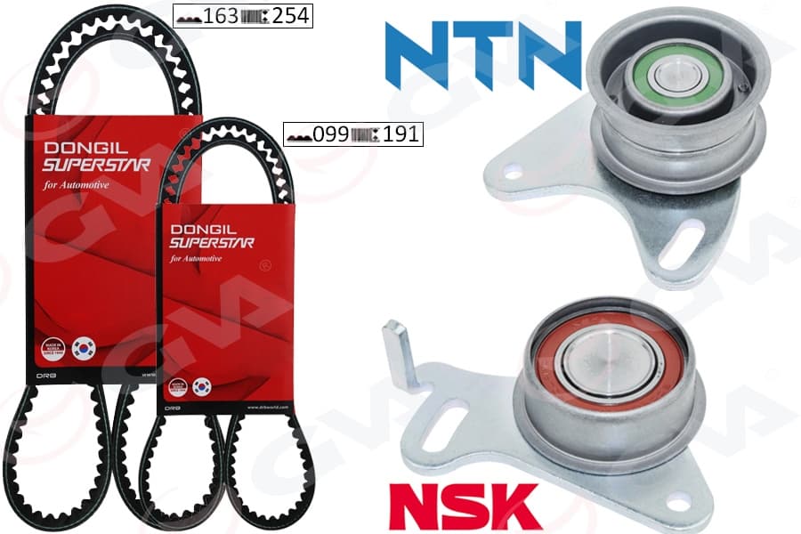 Triger Kayış Seti Eksantrik Seti Hyundai H100 Starex 2.5L D4BB D4BF 97-> / Kia K2500 2.5L D4BH 03- > / Mitsubishi L300. L200 2.5L 4D56 K64T K74T 96-07 / Pajero 2.5L 4D56 94-> 2 Kayış 2 Rulman 16