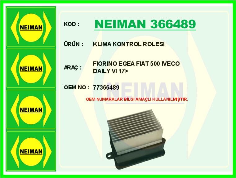 Klima Kontrol Rolesi Fiorino Egea Fiat 500 İveco Daily VI 17>