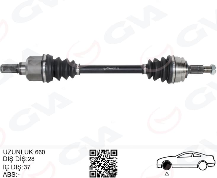 Komple Aks Ön Sol Peugeot P508 18> P3008 18> P5008 16> Citroen C4 18> C5 Aircross 18> 1.2-1.5-1.6 BL Uehdi-Puretech-THP Opel Grandland 1.2-1.5-1.6 Otomatik 28x37x660