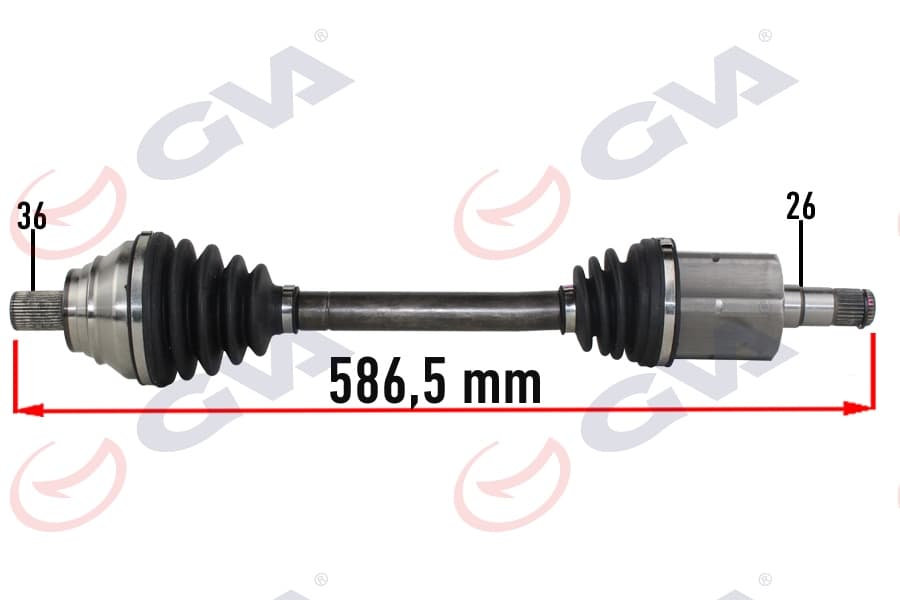 Komple Aks Sol Golf VI 1.6i Auto. 08-13 587mm