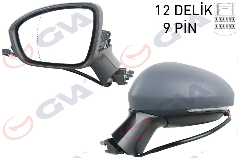 Diş Dikiz Aynasi Sol Elektrikli İsitmali Sinyalli Katlanir Astarli Asferik Clio V 19- 12H9P