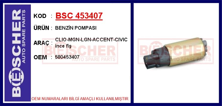 Benzin Pompası Clio-MGN-LGN-Accent-Civic İnce Fiş