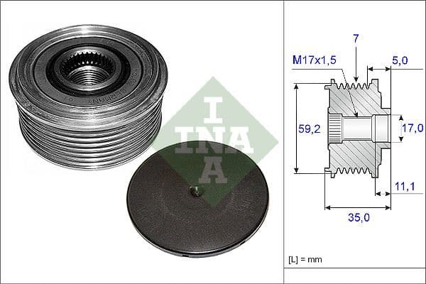 Alternatör Kasnaği Rulmanlı Transit 2.4 TDCi 00-06 Alternatör OEM No İçin: 2C1T10300BA