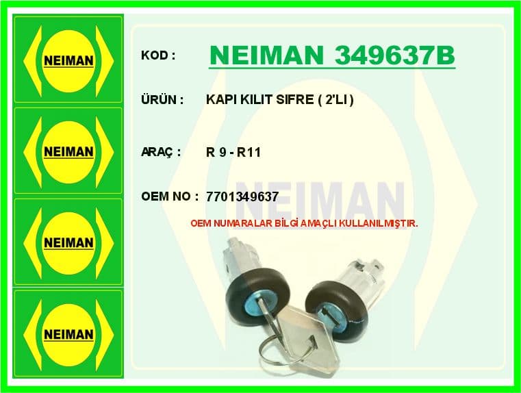 Kapı Kilit Sifre 2 Li R 9 - R11