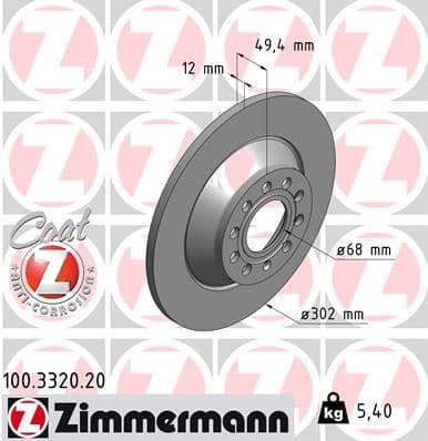 Arka Fren Aynasi Audi A6 4B.C5 3.0 Quattro 07/04 > A6 4F2 2.0 TDI 07/04 > 302x11.7x9DL 986479257-DF4434