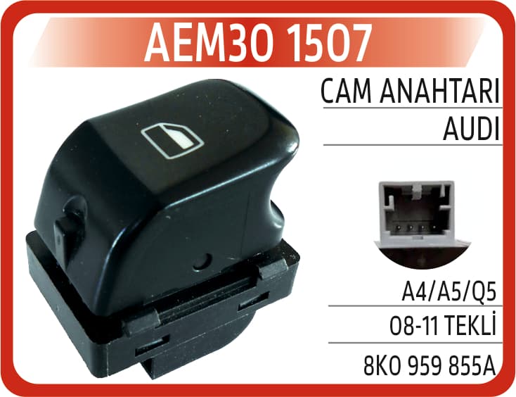Cam Anahtarı Audi A4/A5/Q5 08-11 Sağ