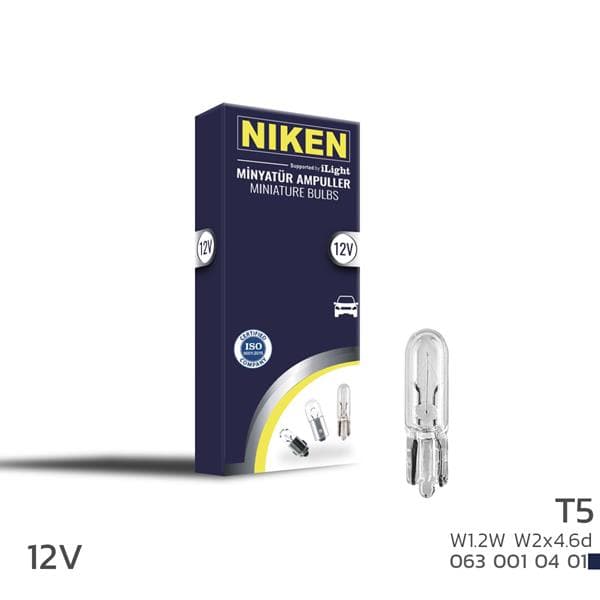 Niken T5 Minyatur Ampul W1.2W W2x4.6d 12V 10LU