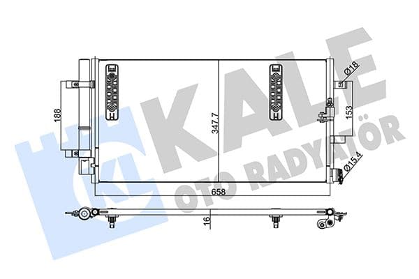 Klima Kondenseri A4-A5-A6-A7-Q5 Al/al 645x344x16