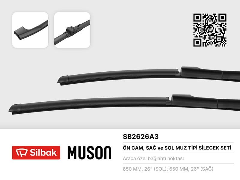 Silecek Süpürgesi 650/650MM Muz Tipi Porsche Cayenne-Touareg 09/02