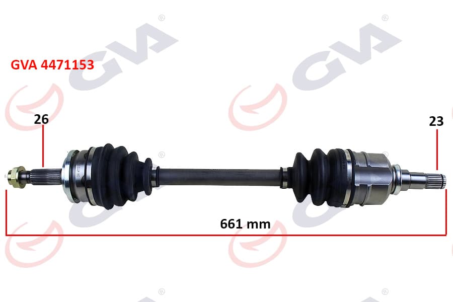 Komple Aks Sol Toyota Auris. Corolla 1.33L 1NR-Fe NRE150 6 Vites 10-> 1.6L 1ZR-Fe ZRE151 Benzinli 07-11 26x23 Komple Boy 661mm