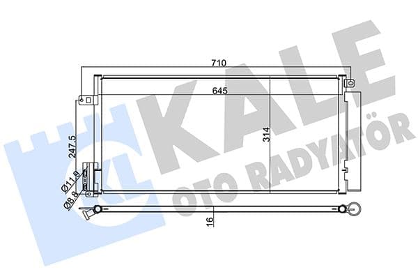 Klima Radyatörü Opel Corsa D-Combo 06> Fiat Grande Punto-Bravo II-Linea 1.3-1.7 Cdti-MTJ 1.6T Al/al 625x295x16