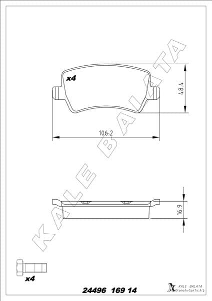 Fren Balatası Arka Ford S-Max 09> Galaxy III 06> . Volvo S60 10> S80 06> V60 V70 06> XC60 08> XC70 0 6> . Land Rover Freelander II L359 Range Rover Evoque L538
