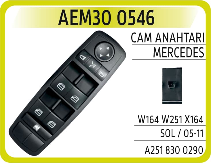 Cam Anahtarı Mercedes W164 W251 X164 Sol / 05-11