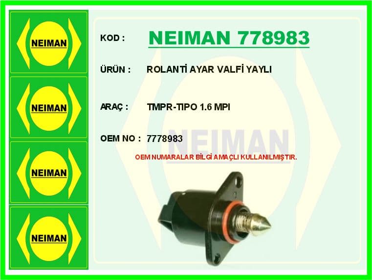Rolanti Ayar Valfi Yayli TMPR-Tipo 1.6 Mpi