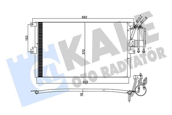 Klima Radyatörü Kondenseri Vectra B 95-02 Al/al 625x370x20