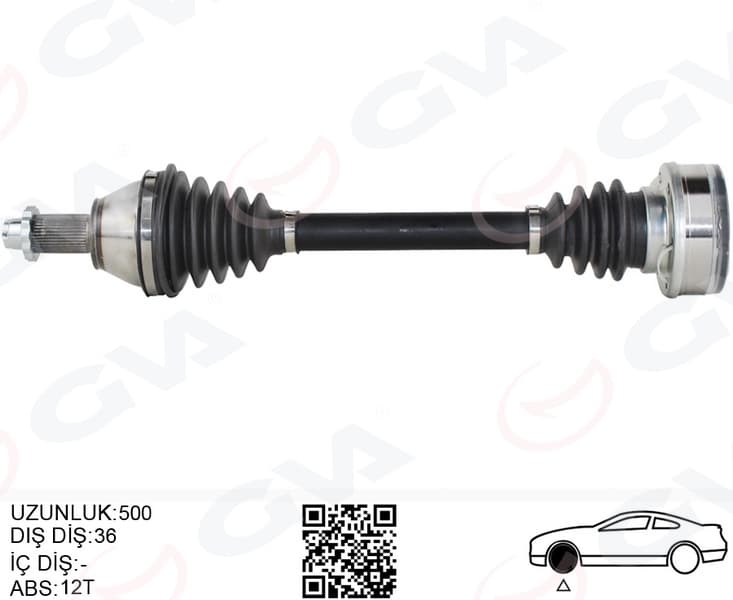 Komple Aks Sol Polo-İbiza-Fabia 1.4 16V 01-12 500mm