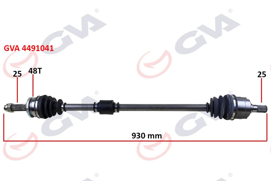 Komple Aks Sağ Hyundai İ20 1.2L G4LA 08-15 Abs Li 25X25 - Abs 48 Diş Komple Boy 930MM