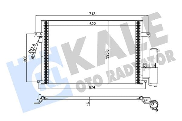 Klima Radyatörü Kondansörü Chevrolet Lacetti-Nubira 05>13 Al/al 622x407x16
