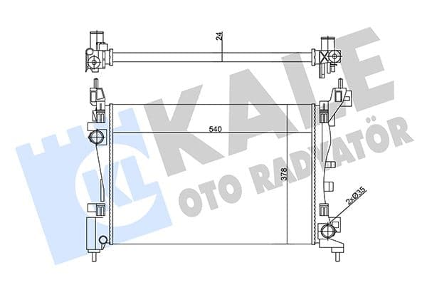 Su Radyatörü Fiat Punto-Fiorino-Qubo 1.2 1.4 1.4 16V 05 > MT Ac Nac Mekanik 540x378x24